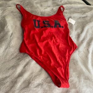 Xhilaration red USA swimsuit one piece XL new